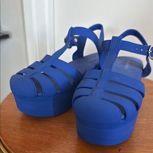 Jeffrey Campbell Vibrant Blue Platform Sandals